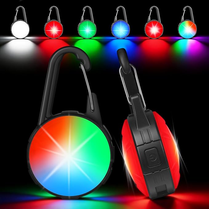 2 Pack Double Sided Dog Collar Light, 6 Modes Dog Lights for Night Walking, Rechargeable LED Pet Collar Light for Nighttime Clip on, IP68 Waterproof Pet Walking Accessories - Image 2