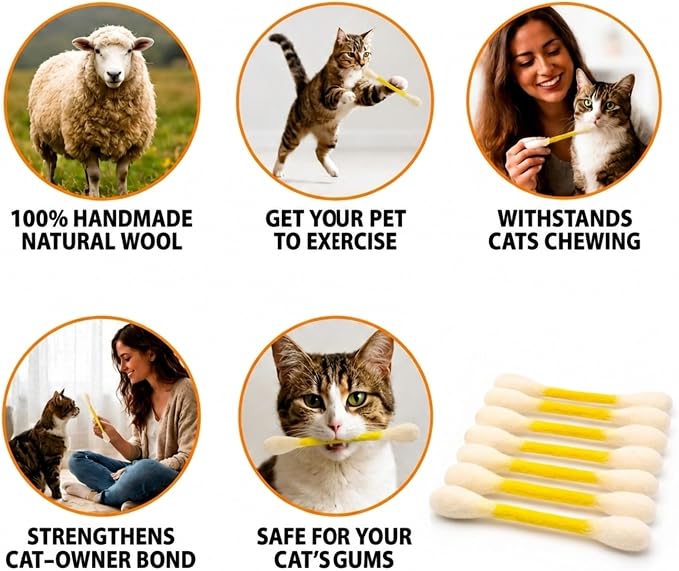 Glaciart One Swabs Cat Toys with Catnip - 6 Pk | Durable for Chew, Cute Cat Toys Interactive Kitty for Boredom, Exercise, & Play | Filled w/Organic Catnip for Anxiety & as Digestive Aid | Gift Idea - Image 4