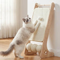 Cat Scratcher for Indoor Cats, Sisal Cat Scratching Board with 3 Sisal Scratch Balls, Solid Wood Cat Scratchers Pad Ramp, L-Shaped Cat Scratching Post by FLYZC