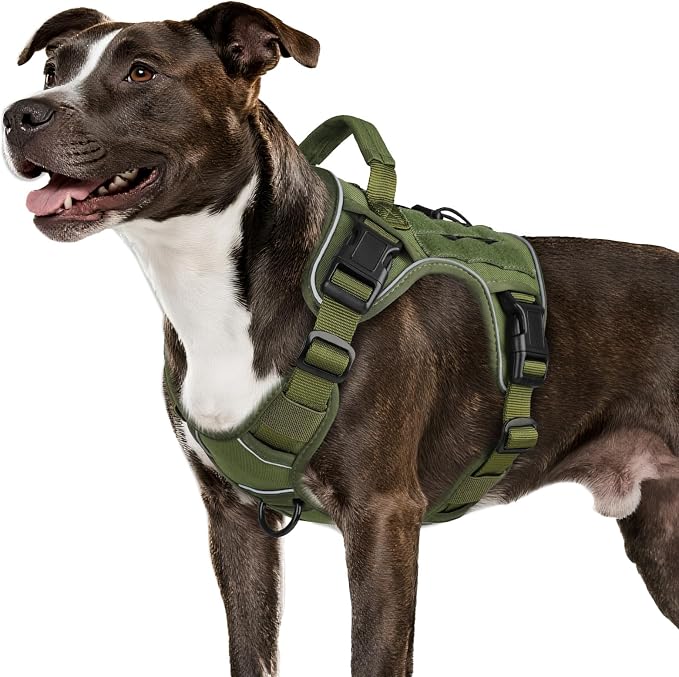 WINGOIN Tactical Dog Harness for Medium Size Dogs,No Pull Dog Harnesses | Heavy Duty with Handle,Adjustable Reflective,Military K9 Pet Vest,for Pitbull Female Male,for Walking Training Hiking by WINGOIN