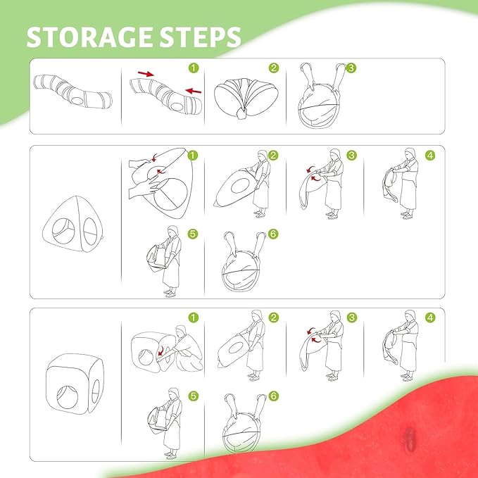 Tailtastic 3-in-1 Watermelon Cat Tunnel with Cube, Tent & Ball for Indoor | 3-way S-tunnel with hide & seek portals & balls, multi-cat cube,30-sec hook-and-loop assembly, foldable for easy storage - Image 6