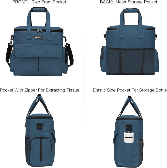 Modoker Weekend Dog Travel Bag Set with 2 Food Bags, 2 Bowls and Mat,Blue | Dog Travel Accessories Organizer for Camping and Road Trips with Roomy Storage, Multiple Pockets and Water-Resistant Oxford - Image 2
