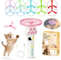 Cat Toy Disc Launcher,Rechargeable Interactive Cat Fetch Toy with 10 Discs | Cat Toys for Indoor Cats,Flying Cat Enrichment Toys for Adult Kittens Dog Playing,Hunting Tracking Toys for Outdoor Indoor by Unknown