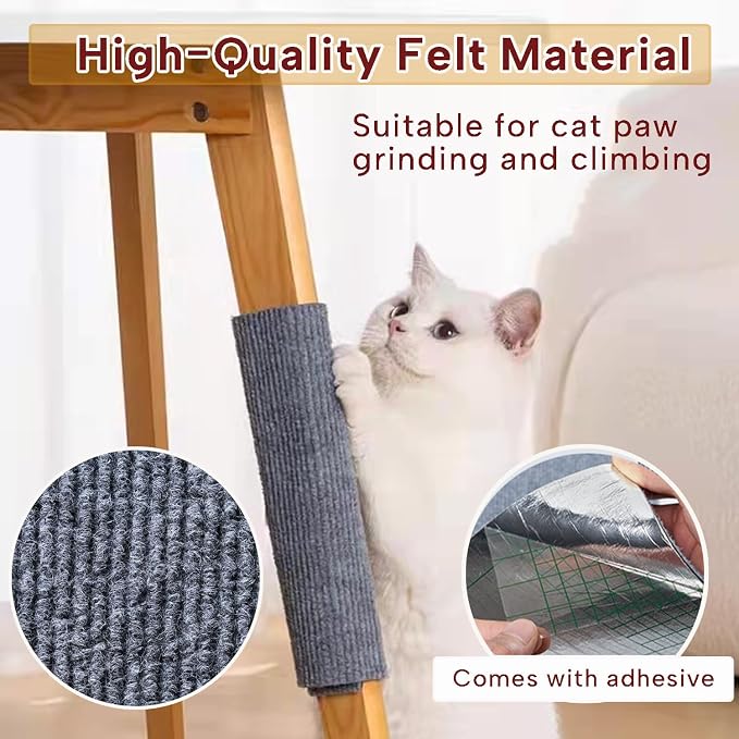 KEYIDE Couch Cat Scratch Protector 79 x 16 Cat Scratcher Wall Climbing from Cat Claws for DlY Tower Post Cat Tree (Grey) - Image 3