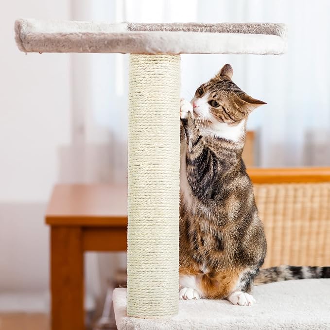 4 PCS M8 Cat Scratching Post Replacement, 15.7 x 3.1 Inch Sisal Pole Cat Tree Replacement Post with Screws, Refill Scratcher Posts for Indoor Kitten Tree Tower Spare Cat Furniture Protector - Image 3
