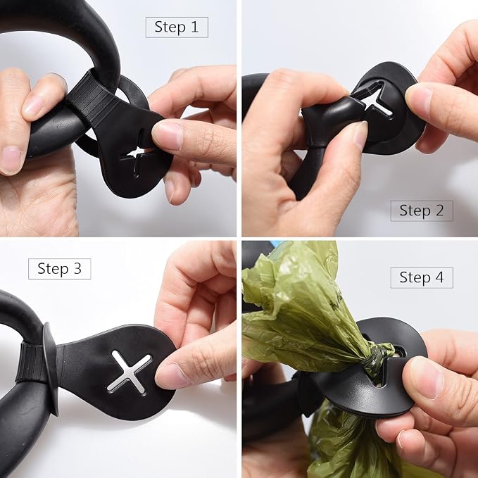 Okydoky Dog Poop Bag Holder Leash Waste Carrier Holder Bicycle (2 Pack) - Image 4