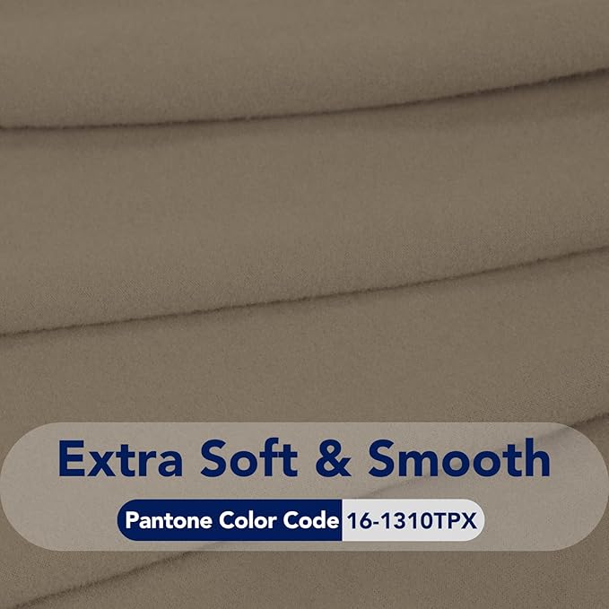 PureFit Stretch Oversized Couch Covers Fleece Sofa Slipcovers Natural | 1-Piece Sofa Cover Washable Soft Couch Protector, Couch Slipcover with Non Skid Foam and Elastic Bottom for Kids, Dogs - Image 5
