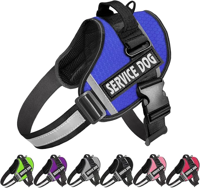 JSXD Dog Harness,No-Pull Service Dog Harness with Handle Adjustable Outdoor Pet Dog Vest 3M Reflective Nylon Material Vest for Breeds,Easy Control for Small Medium Large Dogs by JSXD