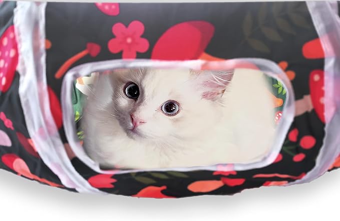 Sheldamy Cat Tunnel, S-2-Way Cat Tunnels for Indoor Cats, Collapsible Cat Play Tunnel, Interactive Toy Maze Cat House for Cats, Puppy, Kitty, Kitten, Rabbit - Image 5