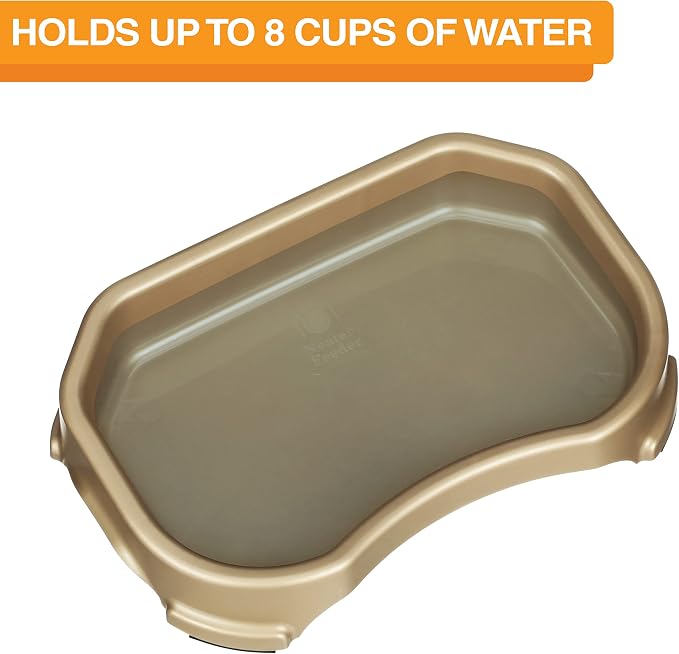 Neater Pet Brands Large Capacity Outdoor Dog Water Bowl for Small Dogs, Cats, Reptiles, Birds, & Small Animals, Outdoor Water Bowls for Dogs (8 Cups), Feed Bowl & Trough, Indoor or Outside, Champagne - Image 2