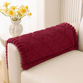 Smiry Non Slip Couch Cover for Dogs, Fuzzy Plush Pet Sofa Protector | Washable Furniture Cover for Large Dogs & Cats, Scratch & Dirt Resistant, Covers Backrest & Armrest, Red, 27.6"x27.6" by Smiry