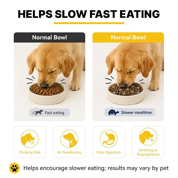 Slow Feeder Insert for Cat and Dog Bowls, Medium 4.8 Inch, Gray | Soft Silicone with 19 Suction Cups, Removable for Easy Cleaning and Best on Smooth, Flat-Bottom Surfaces - Image 4