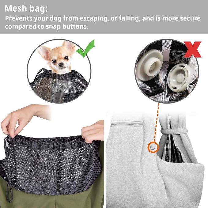 CUBY Dog and Cat Sling Carrier - Hands Free Reversible Pet Papoose Bag - Soft Pouch and Tote Design - Suitable for Puppy, Small Dogs Cats Outdoor - Image 3