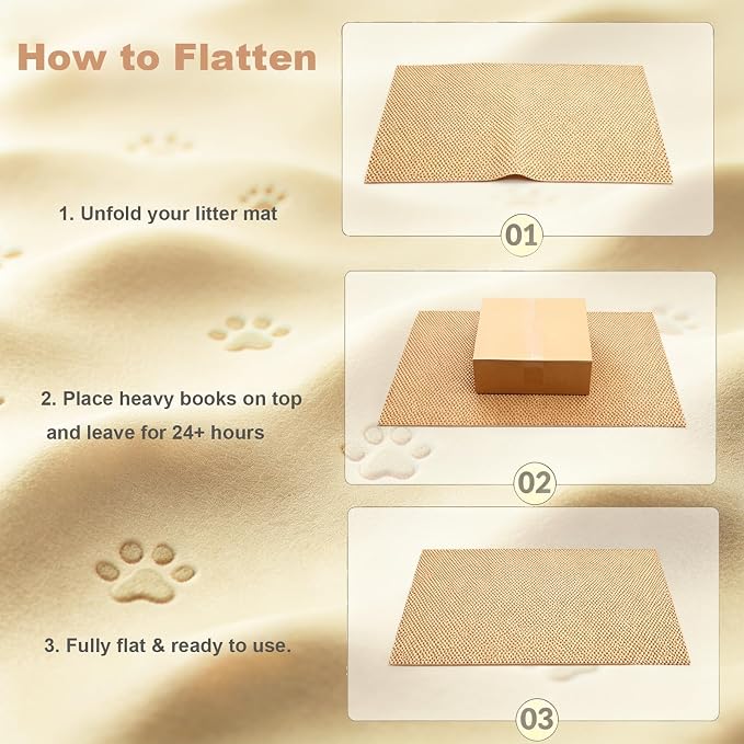 Cat Litter Mat, 35"x23" Large Litter Trapping Mat for Litter Box | Waterproof, Non-Slip Kitty Pad, Urine-Resistant, Scatter Control, Cut to Fit - Image 8