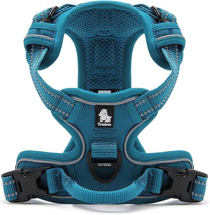 TRUE LOVE Adjustable No-Pull Dog Harness Reflective Vest, Blue, M | Front Clip, No-Choke, Soft Padded, Control Handle, Anti Escape, Dog Car Harness, Walking and Training, Escape Proof, TLH5651 - Image 4