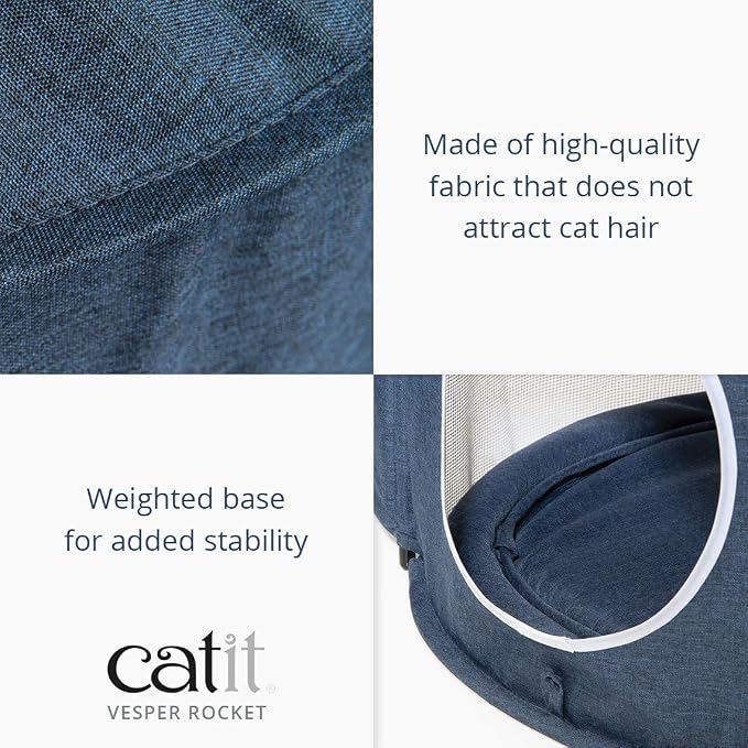 Catit Vesper Rocket Cat Tower, Blue, 42001 - Image 4