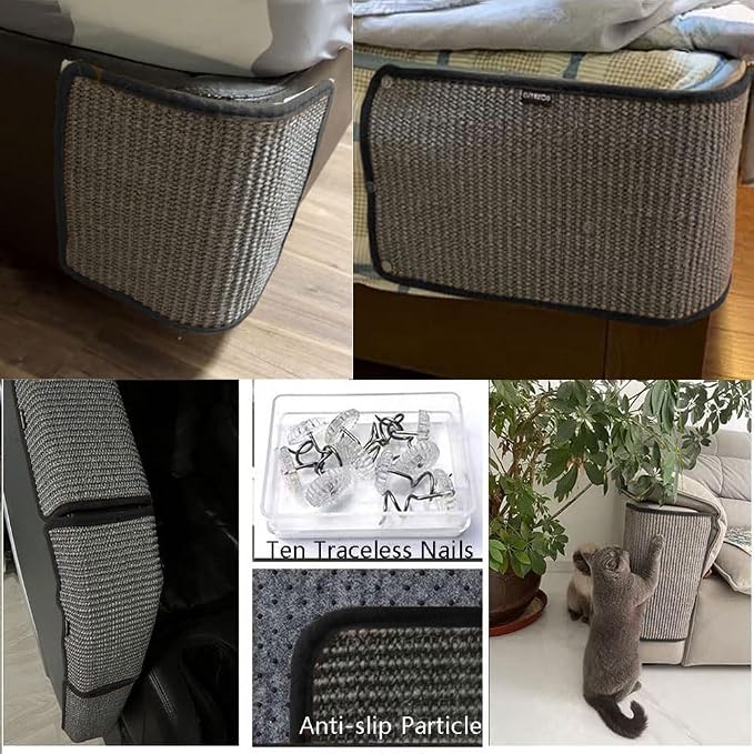 Cat Scratching Pad Natural Sisal Sofa Bed Corner Furniture Protector | Cat Scratcher Mats Protecting Carpets and Sofas Couch Corner Furniture Anti-slip Sisal Cat Repellent Mat for Sofa Desk Legs - Image 4