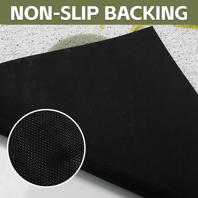 Cat Litter Mat Litter Trapping Mat, 33"x22" Waterproof Urine Proof Litter Box Mat Catcher Mat Non-Slip Washable for Kitty Kitten, Green - Image 5