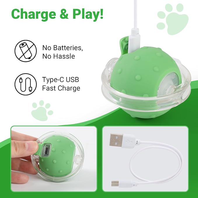 Cat Toys for Indoor Cats, Interactive Cat Toy for Adult Cats | Hide and Seek Play Mat for Bored Kittens, Automatic Rolling Ball with Real Bird Chirping, Motion Activated Rechargeable - Image 6