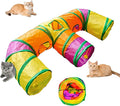 3 Way Collapsible Cat Tunnels with Interactive Ball, E Shape Folded Pet Tube Toy for Indoor Cats, Puppy, Kitty, Kitten, Rabbit by JoneRise