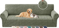 YEMYHOM 1 Piece Stretch Oversized Couch Covers for 4 Seat, Jacquard Extra Large Sofa Cover with Non-Slip Elastic Bottom, Thickened Slipcover Furniture Protector for Dogs Pets (X-Large, Army Green） by YEMYHOM