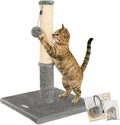 Cat Scratching Post, Cat Scratchers for Indoor Cats, with Toys | For Kitten & Medium Cats, Sisal & Carpet In One For Various Scratching Needs, Solid Structure, Extra Free Toy, Light Gray by HappiNPets