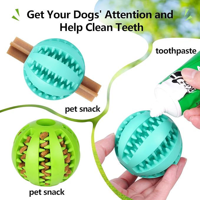 Puppy Chew Toys for Teething: Durable Rubber Dog Toys for Boredom - Treat-Dispensing Balls for Small Breed Indoor Play (2pack) - Image 3