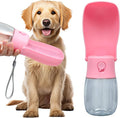 Portable Dog Water Bottle 10oz Pink | Foldable pet water dispenser, food grade plastic, ease to use for outdoor walking, hiking, travel by VEPOUYUDIRECT
