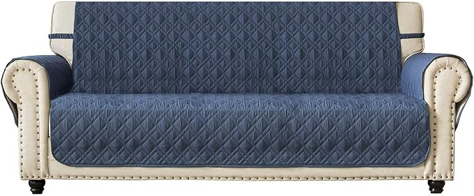 Ameritex Couch Sofa Slipcover 100% Waterproof Nonslip Quilted Furniture Protector Slipcover for Dogs, Children, Pets Sofa Slipcover Machine Washable (Blue, 68") by Ameritex