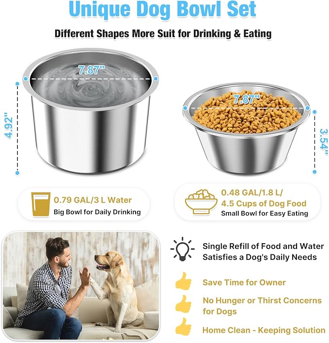 Bobbie & Laxi 15" Tilted Elevated Dog Bowl, Large Breeds Non-Spill Design | Raised Dog Bowl with Stand; Stainless Steel Food&Water Bowl Set with Splash Guard; Easy Clean for Indoor Dry-Use Areas - Image 6