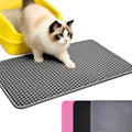 Andalus Brands Medium Cat Litter Mat - Waterproof & Urine-Proof Litter Box Mat, Non-Slip Kitty Litter Mats for Floor, Easy to Clean Litter Trapping Design (24" x 15", Grey) by AndalusBrand