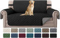 H.VERSAILTEX Reversible Quilted Loveseat Cover Water Resistant Loveseat Slipcover Washable Couch Cover with Non Slip Elastic Strap Furniture Protector for Kids(Oversized Loveseat, Black/Grey) by HVERSAILTEX