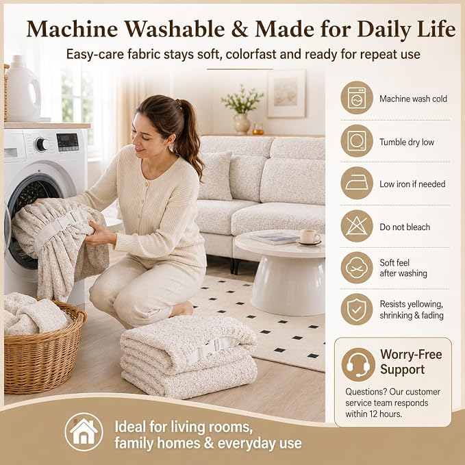 Stretch Sofa Slipcover, 2026 Upgraded Non Slip Couch Cover with Adjustable Straps, Pet Dog Cat Friendly Furniture Protector for 3 Seater, Washable for Living Room - Image 7