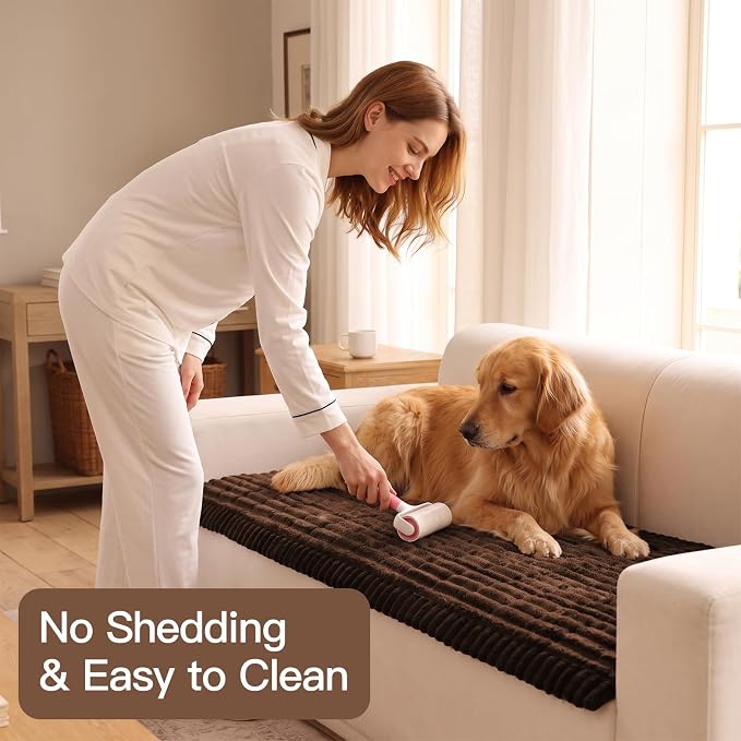 Pet Couch Cover for Sofa Couch Covers for Dogs, Non Slip & Pet Friendly | Non-Slip Backing, Machine Washable, Pet Friendly, Pet Hair & Scratch Protection, Sofa Cushion Protector(Brown, 27.6" x 82.7") - Image 3