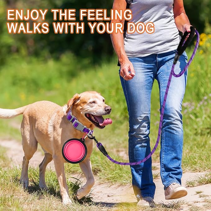 BARKBAY Dog Leashes for Large Dogs Heavy Duty Dog Leash 4/5/6 FT with Comfortable Padded Handle and Highly Reflective Threads for Medium Large Dogs Walking Training Running (6FT-1/2'',Purple) - Image 7