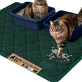 GORILLA GRIP Cat Litter Box Mat, 47x35, Cushioned Coil Mesh Litter Trapping Mats, Scatter Control Supplies for Less Mess, Phthalate Free, Ultra Deep Catch Grooves, Rinse or Vacuum to Clean, Dark Green by Unknown