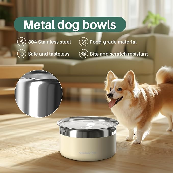 Gardner Pet Slow Water Bowl for Dogs – No Spill, Anti-Splash Floating Plate Design, Slows Drinking to Reduce Mess, Keeps Water Clean & Floors Dry, 3.8L(White) - Image 5