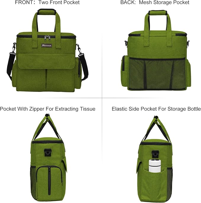 Modoker Weekend Dog Travel Bag Set with 2 Food Bags, 2 Bowls and Mat,Green | Dog Travel Accessories Organizer for Camping and Road Trips with Roomy Storage, Multiple Pockets and Water-Resistant Oxford - Image 2