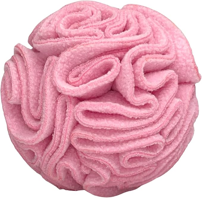 Glory To Dog Small Breed Snuffle Puzzle Ball Treat Foraging Dog Toy Pink | Interactive fleece snuffleball hides treats at variable depths. Engages smell & foraging instinct. Machine washable 4" - Image 8