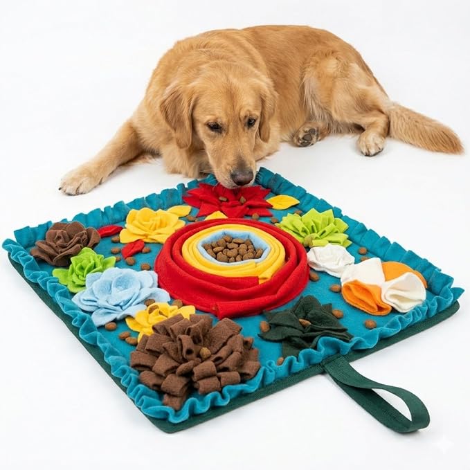 PET ARENA Dog Snuffle Feeding Mat, Adjustable Nose Work Activity Toy | Encourages natural foraging, slows eating, reduces boredom, and provides mental enrichment for pets. by PETARENA