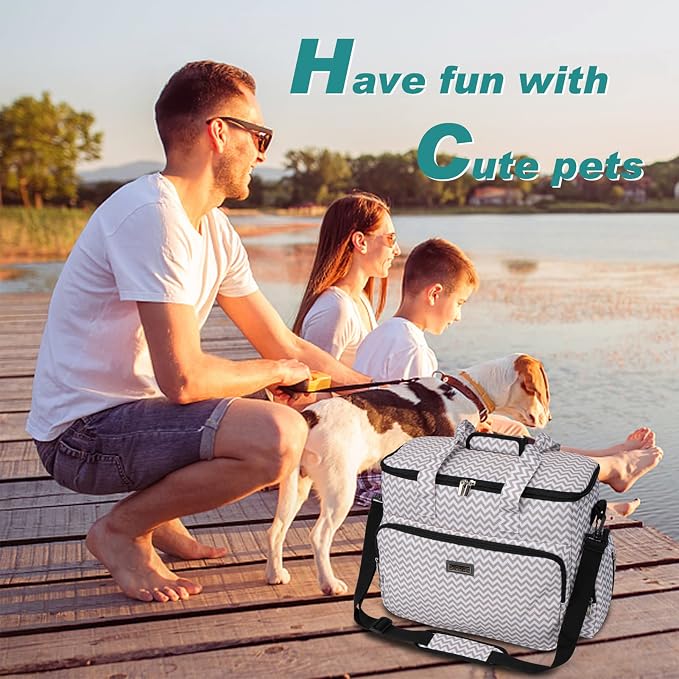 BAGLHER Dog Travel Bag, Pet Travel Bag (ALL Pet Travel Supplies), With 2 Pet Food Containers and 2 Collapsible Silicone Bowls; Essential Kits for Pet Travel BLW - Image 7
