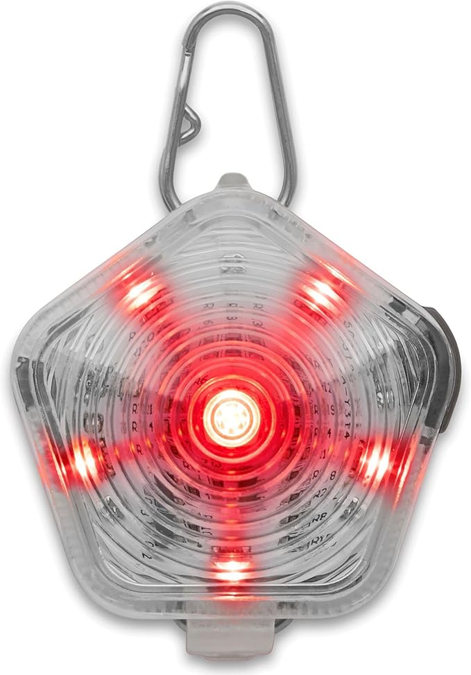 Ruffwear, Beacon Safety Light for Dogs, Rechargeable, Clear Lake | Durable & Waterproof, High Performance Safety Light Visible in Low-Light Conditions or Inclement Weather, 3 LED Color Options by RuffwearInc