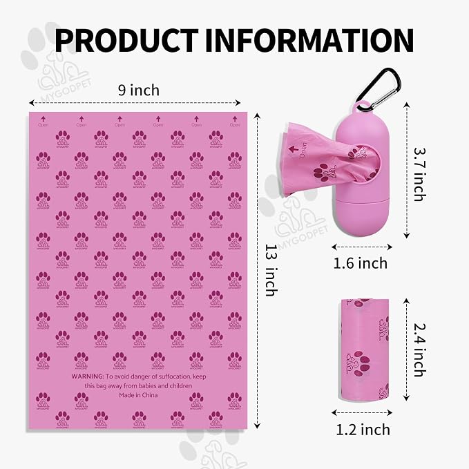 Dog Poop Bags Rolls with Dispenser 150 Count Biodegradable Bags for Dog and Cat Lavender Scented Waste Bag Leak Proof Doggie Poop Bag Doggy Trash Bag Purple - Image 2