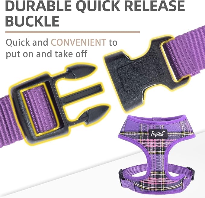 PUPTECK Small Dog Harness and Leash Set No Pull for XS XXS Sized Dogs Puppy | Escape Proof No Choke Pet Cat Adjustable Soft Padded Walking Vest - Image 4