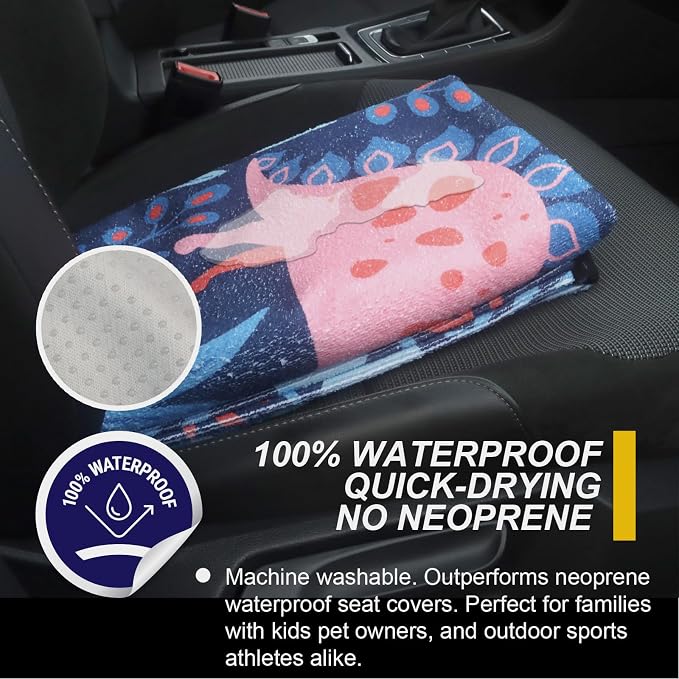 Back Seat Cover for Car Trucks Van SUV Jeep,Waterproof Rear Bench Towel Seat Covers for Dogs and Kids,Automotive Backseat Protector (Dinosaur) - Image 3