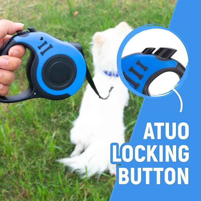 Retractable Dog Leash Automatic Telescopic Tractor Dog Tape | Pet Tape 10/16 FT Durable and Convenient, with Folding Bowl, Dispenser, Rubbish Bags, Suitable for Small and Medium Dogs - Image 3
