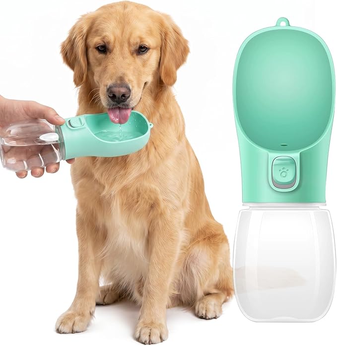 Portable Dog Water Bottle 300ml Leak Proof Pet Drinking Bottle for Dogs & Cats, Outdoor Travel Water Dispenser for Walking Hiking Camping (Lake Green) by Unknown