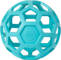 JW Pet HOL-ee Roller Dog Puzzle Ball, Large 5.5in, Natural Rubber, Blue | Puzzle Ball Design Dog Toy for Interactive Play and Chasing Fun by JWPet