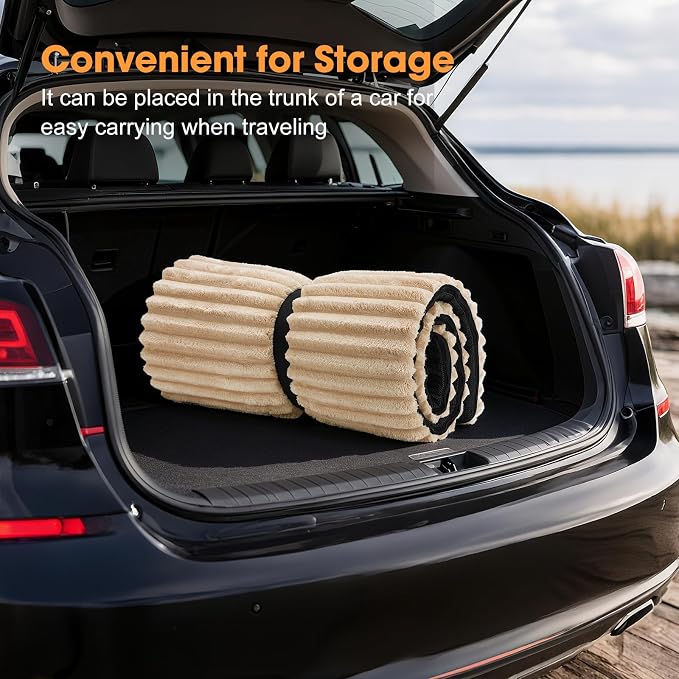 FURTIME Backseat Pet Bed Mat, Non-Slip Washable Dog Bed for Car Back Seat | Travel Pet Mat with Removable Cover, Dog Seat Covers Protector Fit for Backseat Extenders and Trucks SUVs, 54"x 24.8", Brown - Image 7
