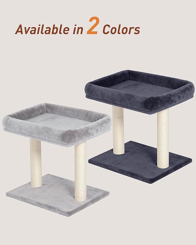 19" Small Cat Tree with Scratching Post for Indoor Cats with Perch | Dark Gray, Removable 19"×15.8" Perch Bed, Dual Natural Sisal Scratcher,Small Cat Tower,Space-Saving - Image 8